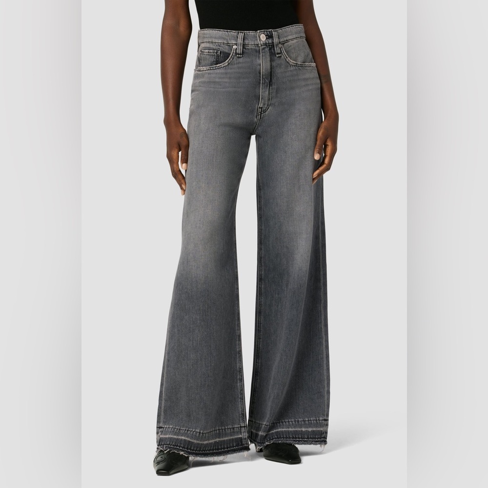 NWT HUDSON Jodie High-Rise Loose Wide Leg Jean, size 26, destructed black